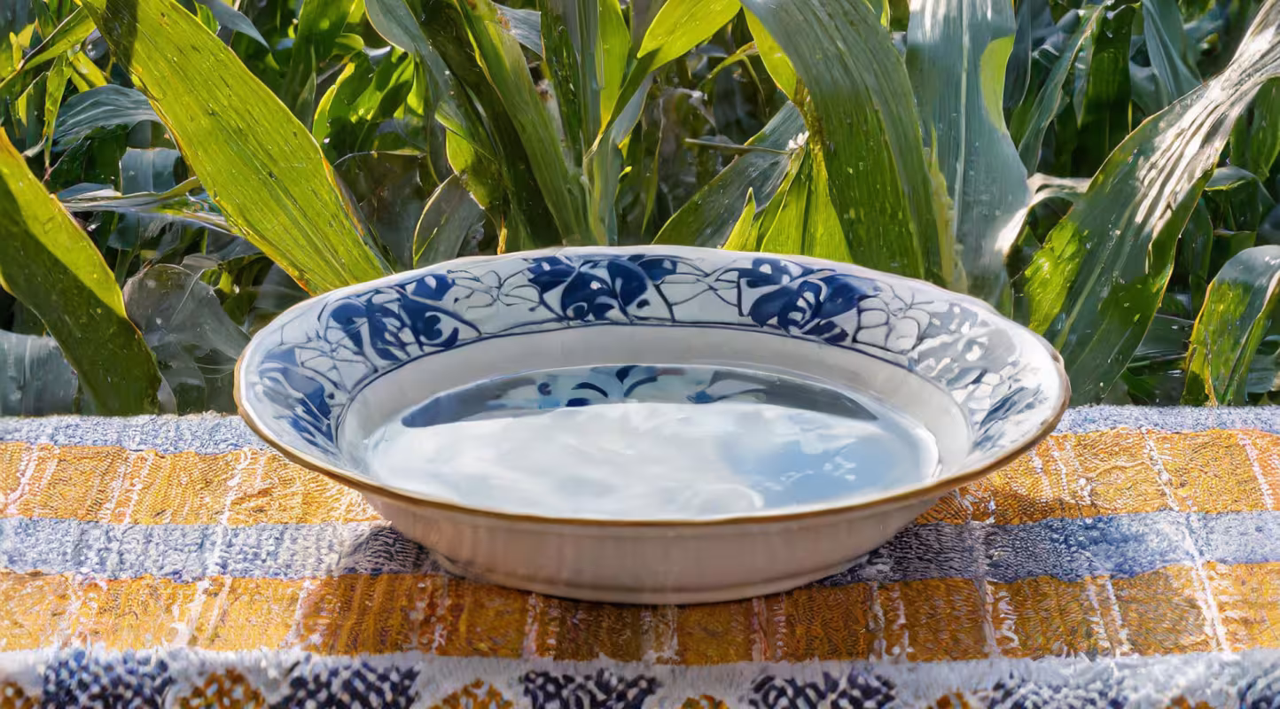 Assiette eau - Champ de maïs