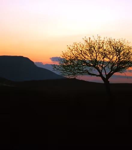 Vue sur un coucher de soleil à Madagascar 