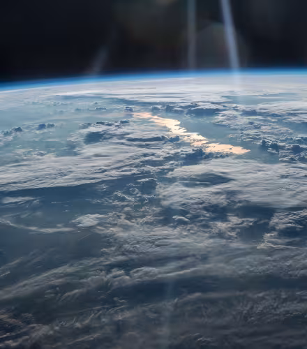 La planète Terre vue d'un satellite en orbite